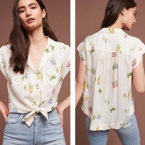 Anthropologie Maeve Plant Shirt